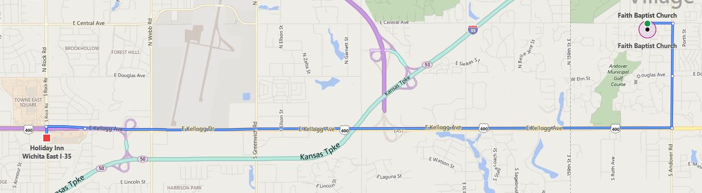 Directions from Ceremony to Reception